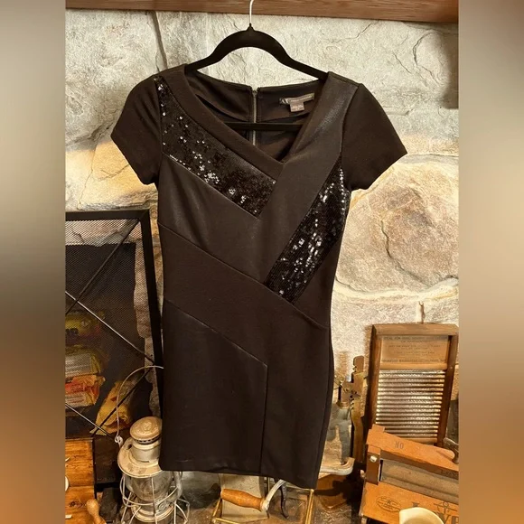 armani exchange black dress Women's Armani Exchange black leather dress